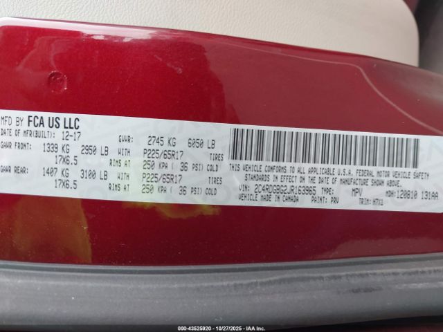 2018 DODGE GRAND CARAVAN 2C4RDGBG2JR163965 Photo 8