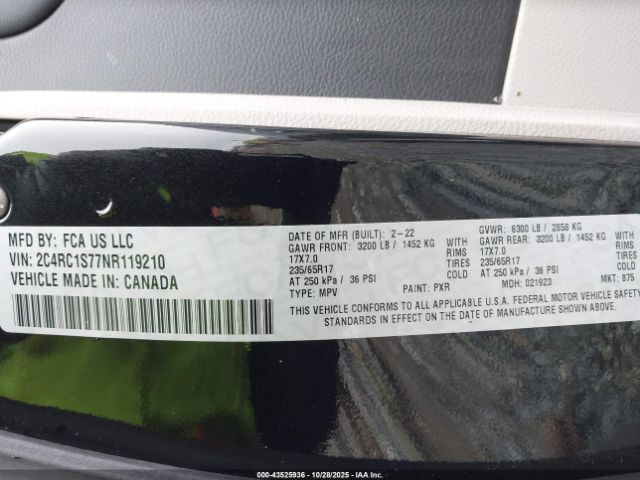2022 CHRYSLER PACIFICA HYBRID 2C4RC1S77NR119210 Photo 8