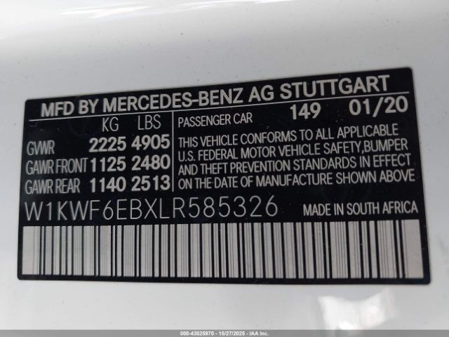 2020 MERCEDES-BENZ AMG C 43 W1KWF6EBXLR585326 Photo 8