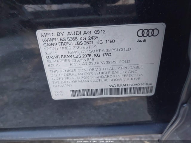 2013 AUDI Q5 WA1LFAFP6DA014484 Photo 8