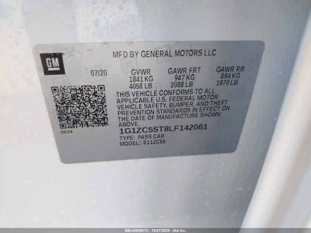 2020 CHEVROLET MALIBU 1G1ZC5ST8LF142061 Photo 8