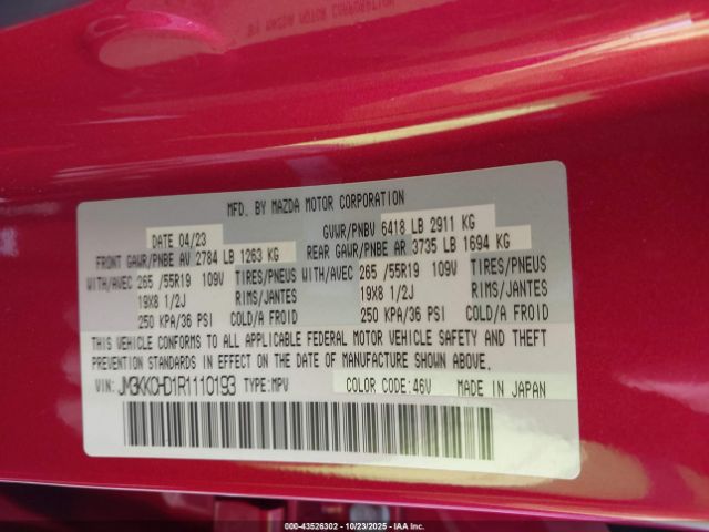 2024 MAZDA CX-90 JM3KKCHD1R1110193 Photo 8