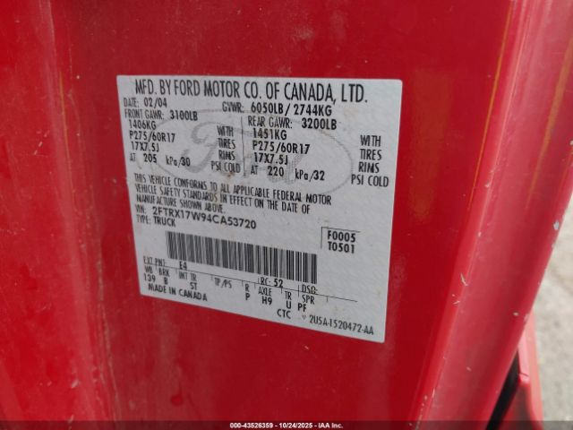 2004 FORD F-150 HERITAGE 2FTRX17W94CA53720 Photo 8