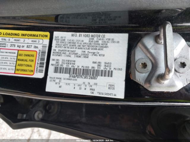 2018 FORD FUSION 3FA6P0T97JR126007 Photo 8