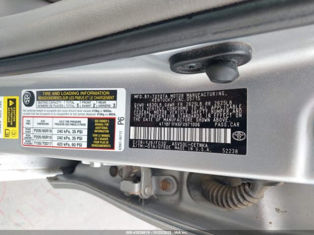 2015 TOYOTA CAMRY 4T1BF1FK6FU971006 Photo 8