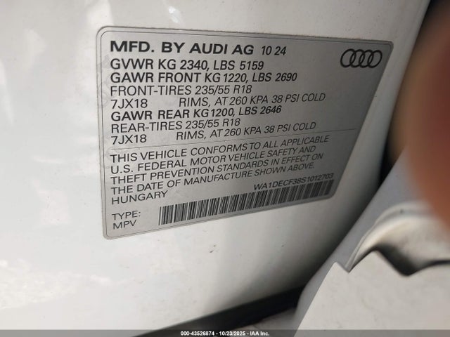 2025 AUDI Q3 WA1DECF38S1012703 Photo 8