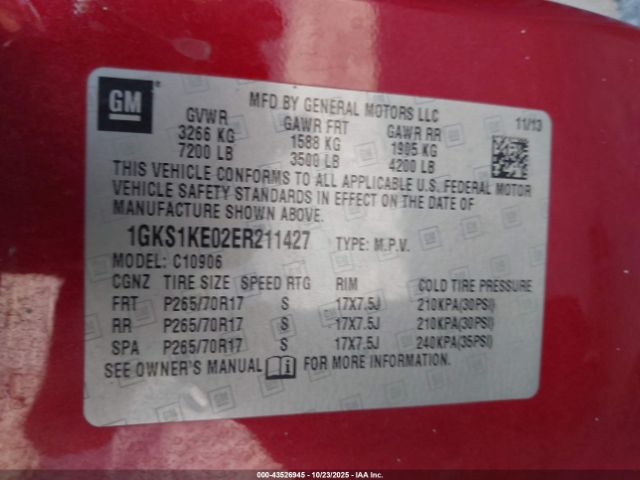 2014 GMC YUKON XL 1500 1GKS1KE02ER211427 Photo 8