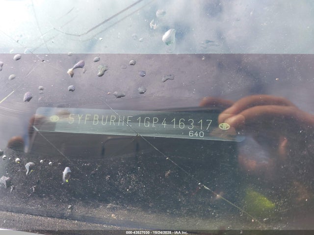 5YFBURHE1GP416317 Toyota Corolla S Plus