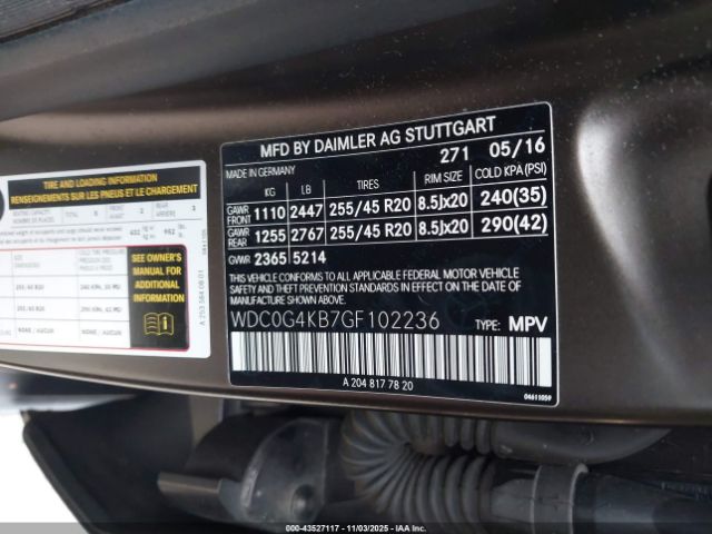 2016 MERCEDES-BENZ GLC 300 WDC0G4KB7GF102236 Photo 8