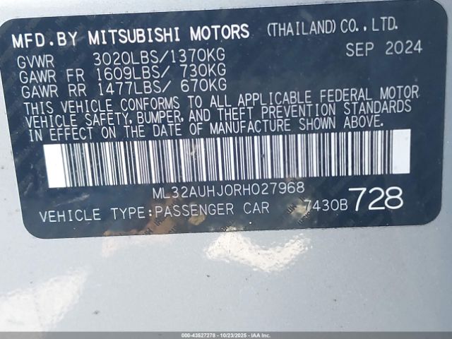 2024 MITSUBISHI MIRAGE ML32AUHJ0RH027968 Photo 8