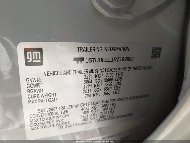 1GTUUEEL1RZ199820 GMC Sierra