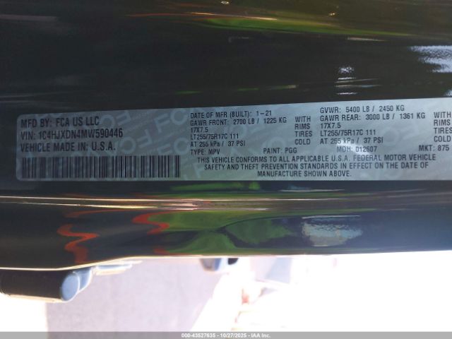 2021 JEEP WRANGLER UNLIMITED 1C4HJXDN4MW590446 Photo 8