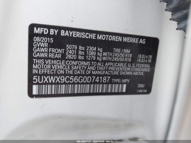 2016 BMW X3 5UXWX9C56G0D74187 Photo 8