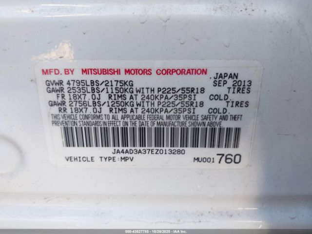 2014 MITSUBISHI OUTLANDER JA4AD3A37EZ013280 Photo 8