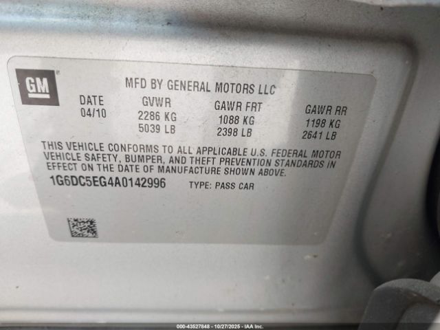 2010 CADILLAC CTS 1G6DC5EG4A0142996 Photo 8