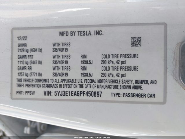 2023 TESLA MODEL 3 5YJ3E1EA6PF450897 Photo 8