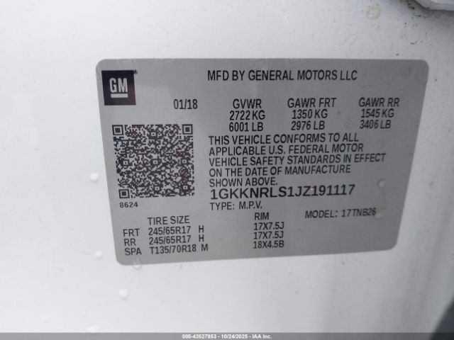 2018 GMC ACADIA 1GKKNRLS1JZ191117 Photo 8