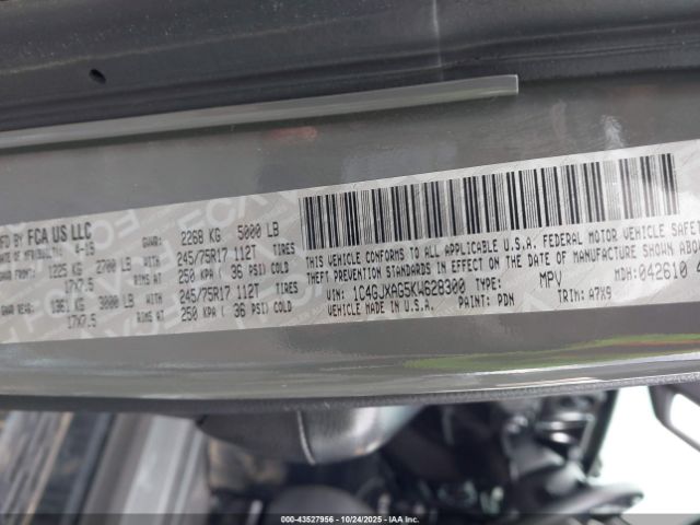 2019 JEEP WRANGLER 1C4GJXAG5KW628300 Photo 8