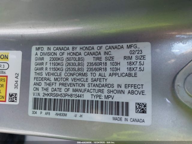 2023 HONDA CR-V HYBRID 2HKRS6H53PH815441 Photo 8