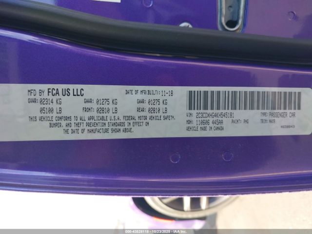 2019 DODGE CHARGER 2C3CDXHG4KH545181 Photo 8