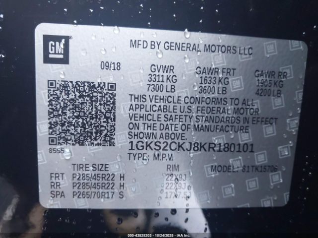 2019 GMC YUKON 1GKS2CKJ8KR180101 Photo 8