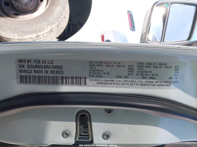 Продажа на аукционе авто 2024 Ram 2500 Tradesman  4x4 8' Box, vin: 3C6UR5HL6RG154263, номер лота: 43528230