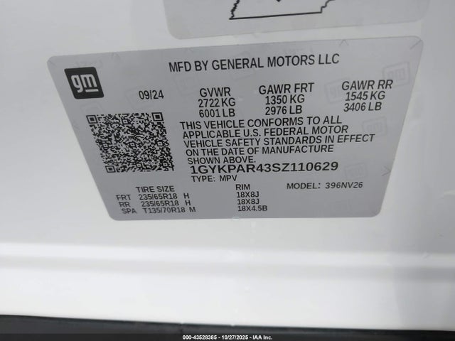 2025 CADILLAC XT6 1GYKPAR43SZ110629 Photo 8