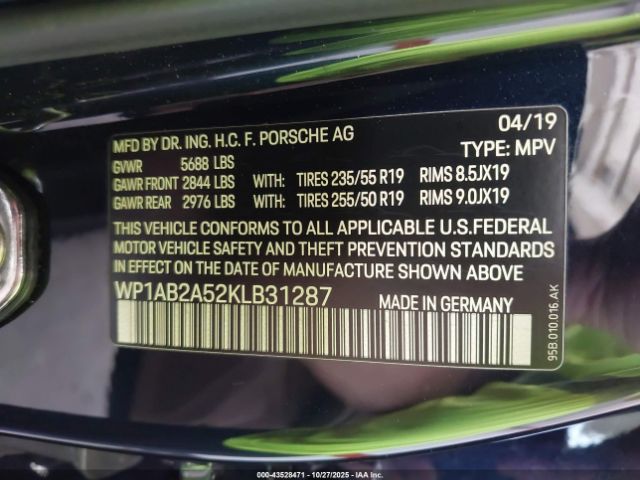 2019 PORSCHE MACAN WP1AB2A52KLB31287 Photo 8