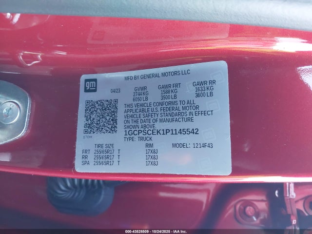 2023 CHEVROLET COLORADO 1GCPSCEK1P1145542 Photo 8