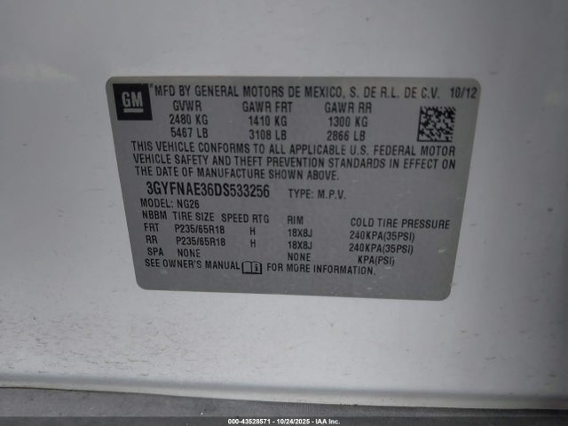 2013 CADILLAC SRX 3GYFNAE36DS533256 Photo 8