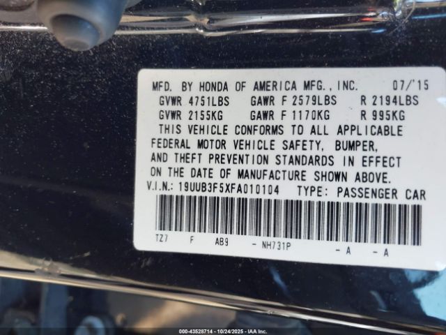 2015 ACURA TLX 19UUB3F5XFA010104 Photo 8