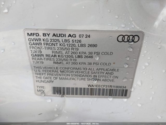 2024 AUDI Q3 WA1EECF31R1180634 Photo 8