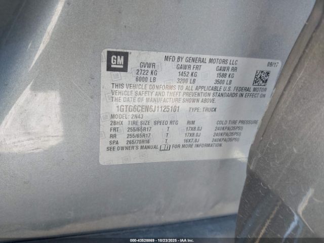 2018 GMC CANYON 1GTG6CEN6J1125101 Photo 8