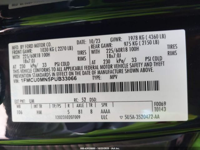 2023 FORD ESCAPE 1FMCU0MN5PUB33066 Photo 8