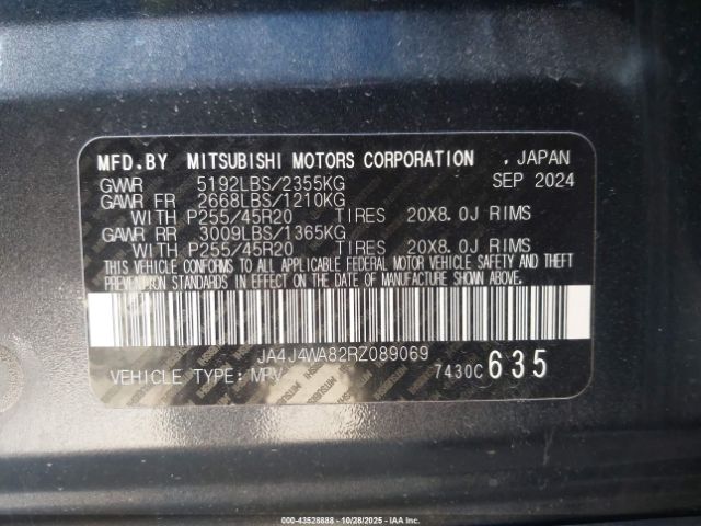 2024 MITSUBISHI OUTLANDER JA4J4WA82RZ089069 Photo 8