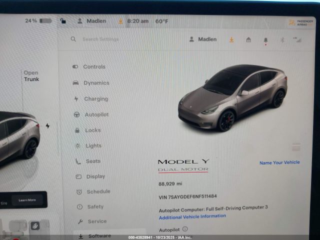 2022 TESLA MODEL Y 7SAYGDEF6NF511484 Photo 6