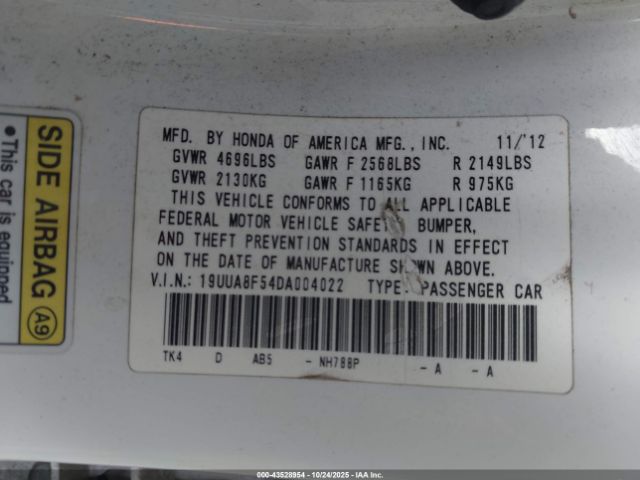2013 ACURA TL 19UUA8F54DA004022 Photo 8