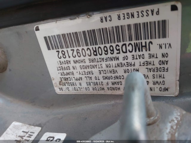 1994 HONDA ACCORD JHMCD5660RC092182 Photo 8