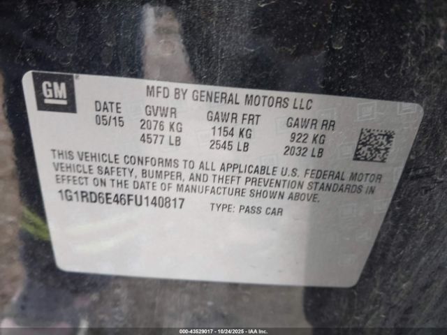 2015 CHEVROLET VOLT 1G1RD6E46FU140817 Photo 8
