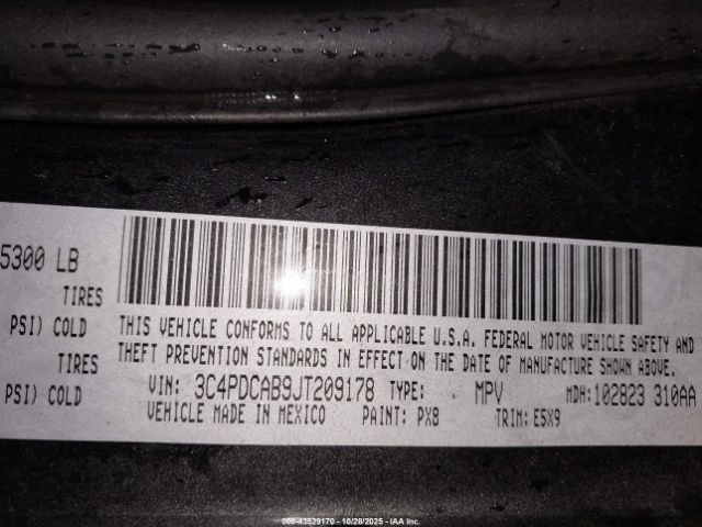 2018 DODGE JOURNEY 3C4PDCAB9JT209178 Photo 8