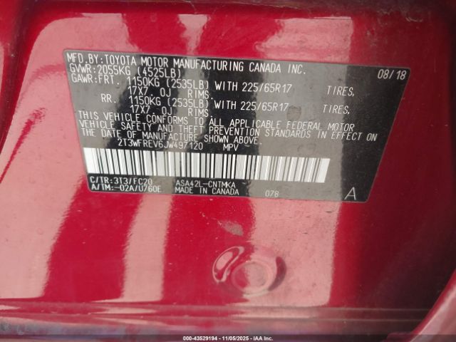 2018 TOYOTA RAV4 2T3WFREV6JW497120 Photo 8