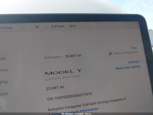 2025 TESLA MODEL Y 7SAYGDED3SA377573 Photo 6