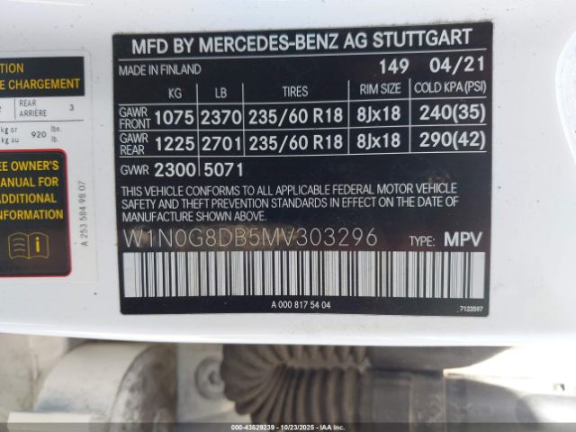 2021 MERCEDES-BENZ GLC 300 W1N0G8DB5MV303296 Photo 8