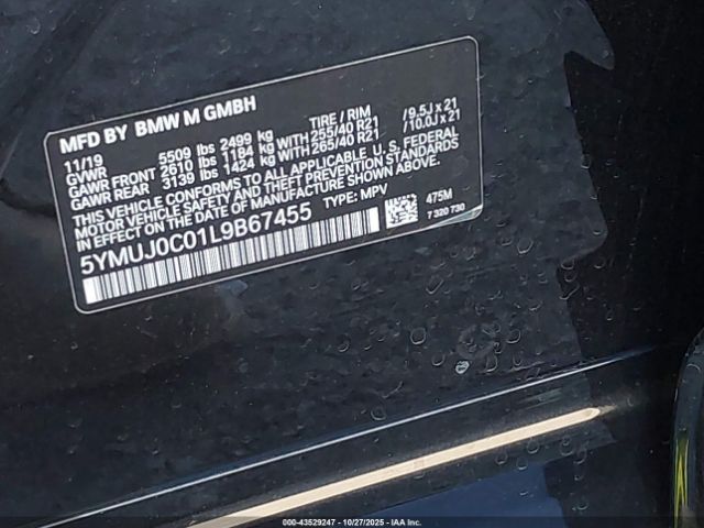 2020 BMW X4 M 5YMUJ0C01L9B67455 Photo 8