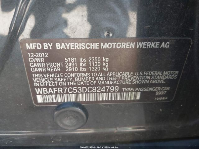2013 BMW 535I WBAFR7C53DC824799 Photo 8