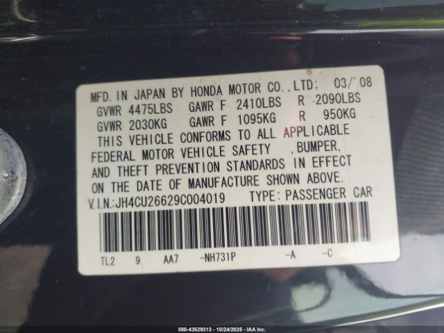 2009 ACURA TSX JH4CU26629C004019 Photo 8