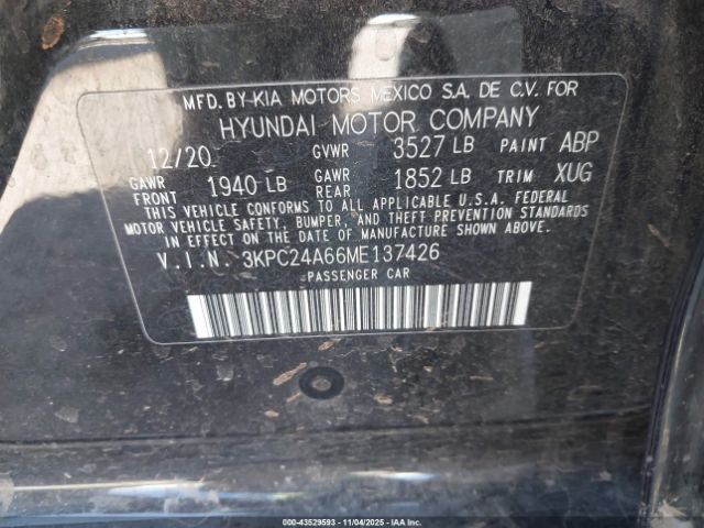 2021 HYUNDAI ACCENT 3KPC24A66ME137426 Photo 8