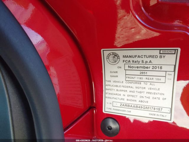 2016 ALFA ROMEO 4C SPIDER ZARBAAB49GM179157 Photo 8