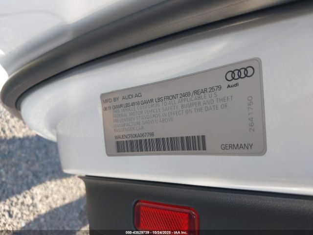 2019 AUDI A5 WAUENCF50KA067798 Photo 8