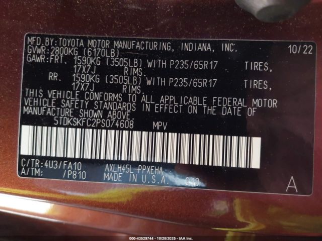 2023 TOYOTA SIENNA 5TDKSKFC2PS074608 Photo 8